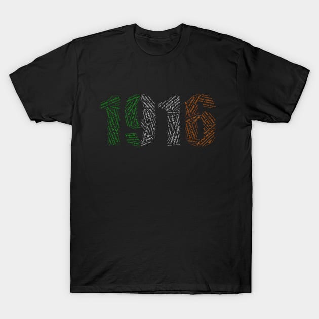 1916 Easter Rising Word Art T-Shirt by irelandcalling